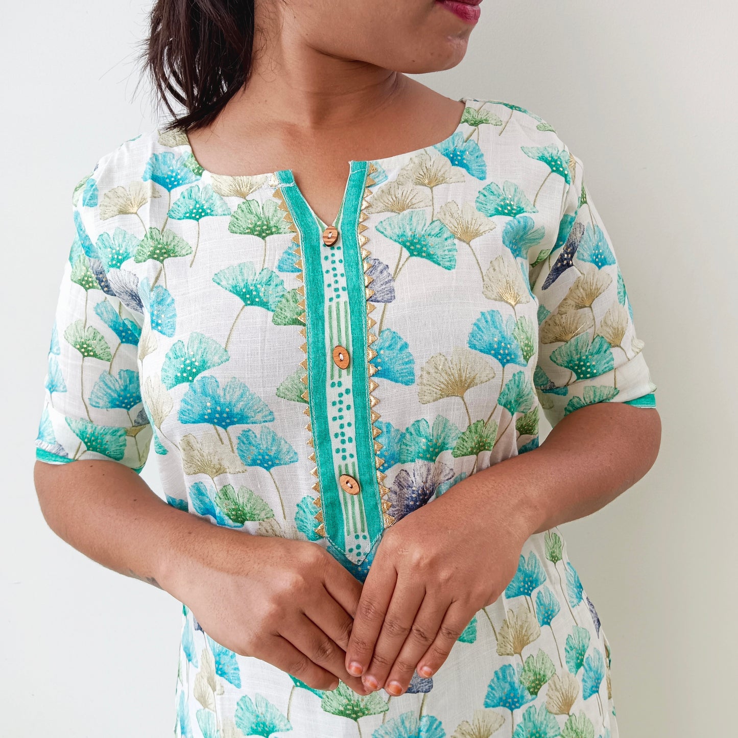 Rayon Cotton Green Floral Print Women Salwar Set