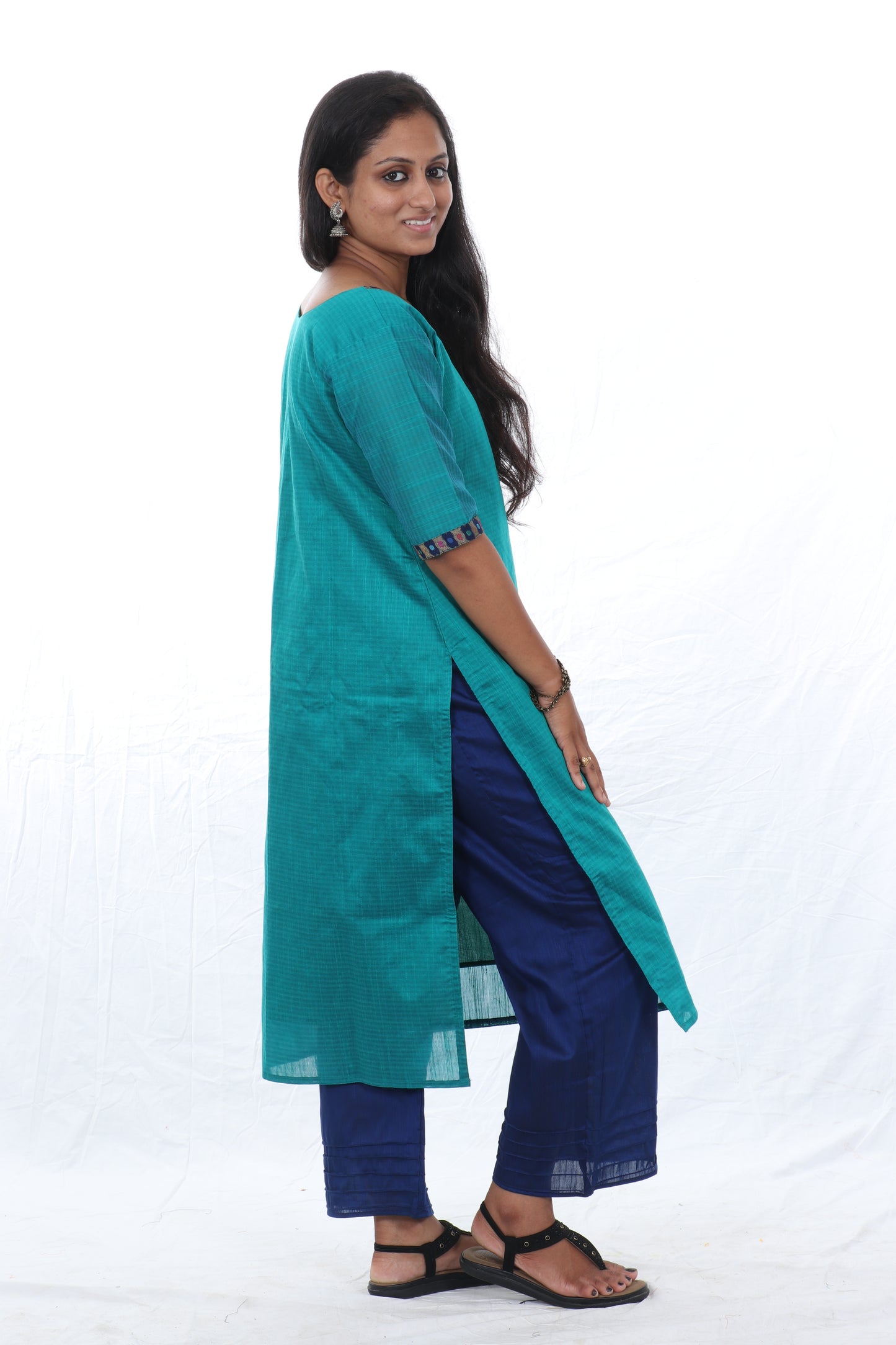 Bluish Green - Kurta and Palazzo Set