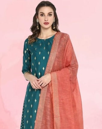 Green Art Silk Salwar Suit