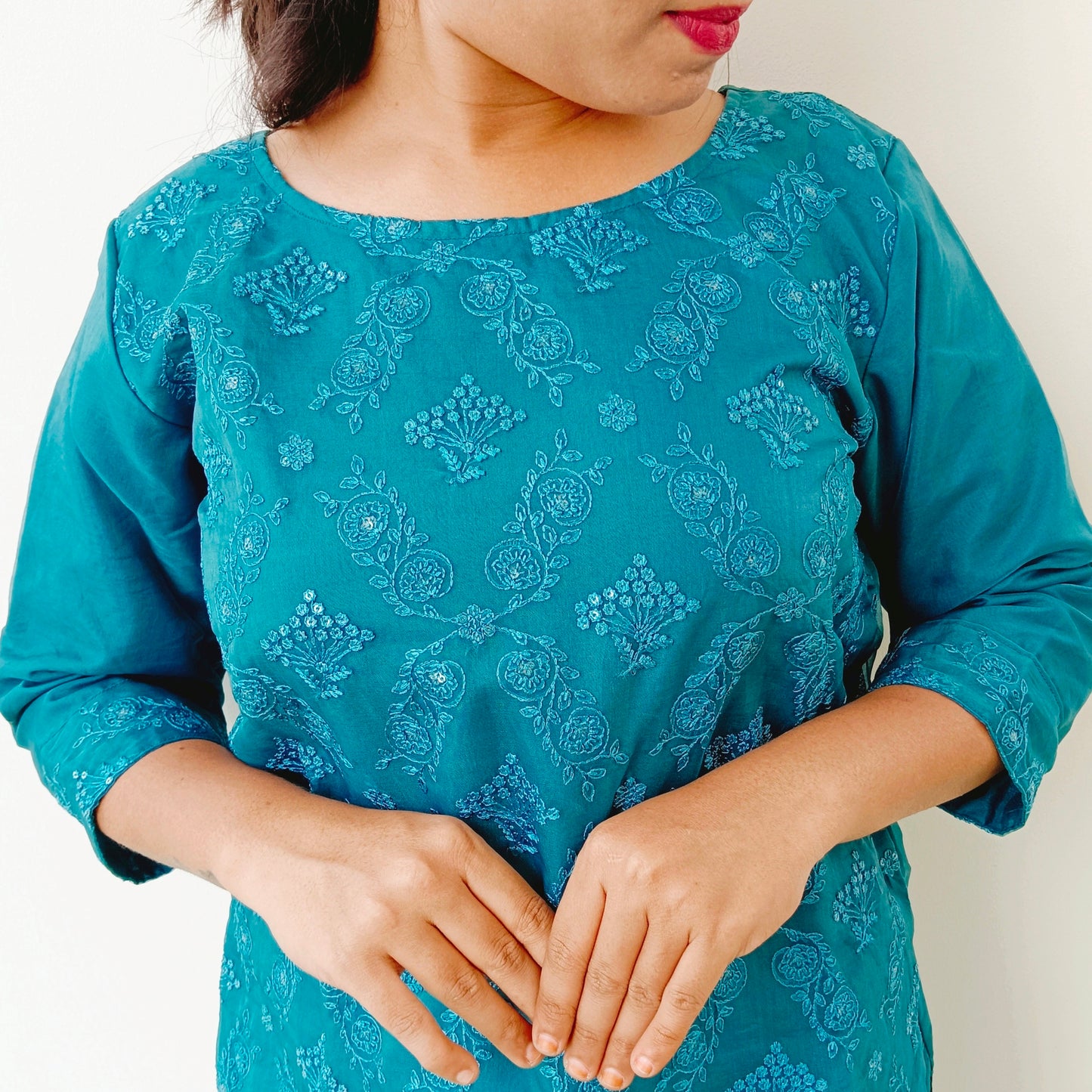 Dark Green - Organza Silk - Full Embroidery - Salwar Full Suit