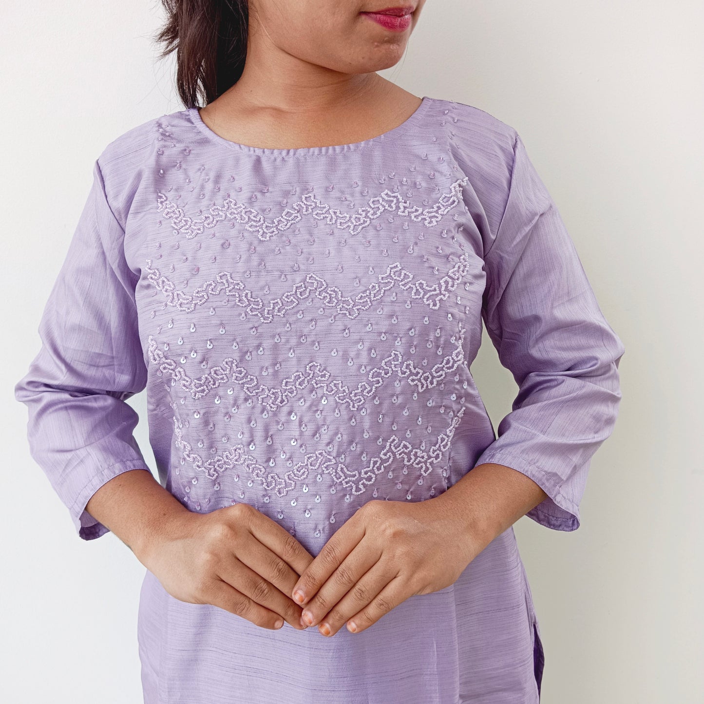 Lavender - Liva Silk - Embroidery - Salwar Suit