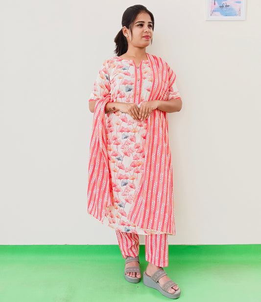 Rayon Cotton  Floral Print Women Salwar Set