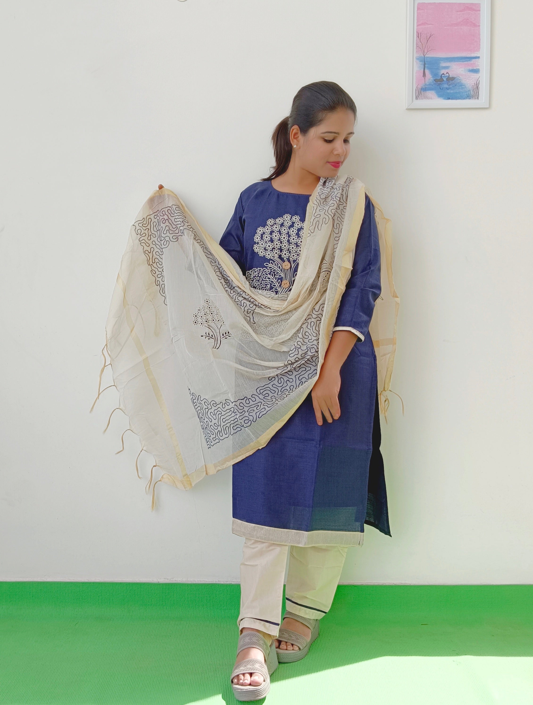 Designer Fancy Khadi Cotton Salwar Suit at Rs.0/Piece in bangalore offer by  Prachal Boutique