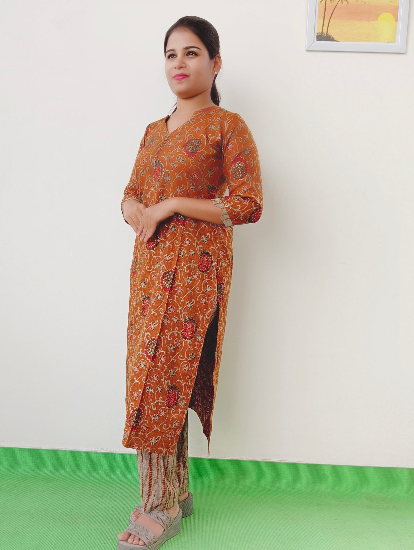 Mustard - Rayon Cotton - Salwar set