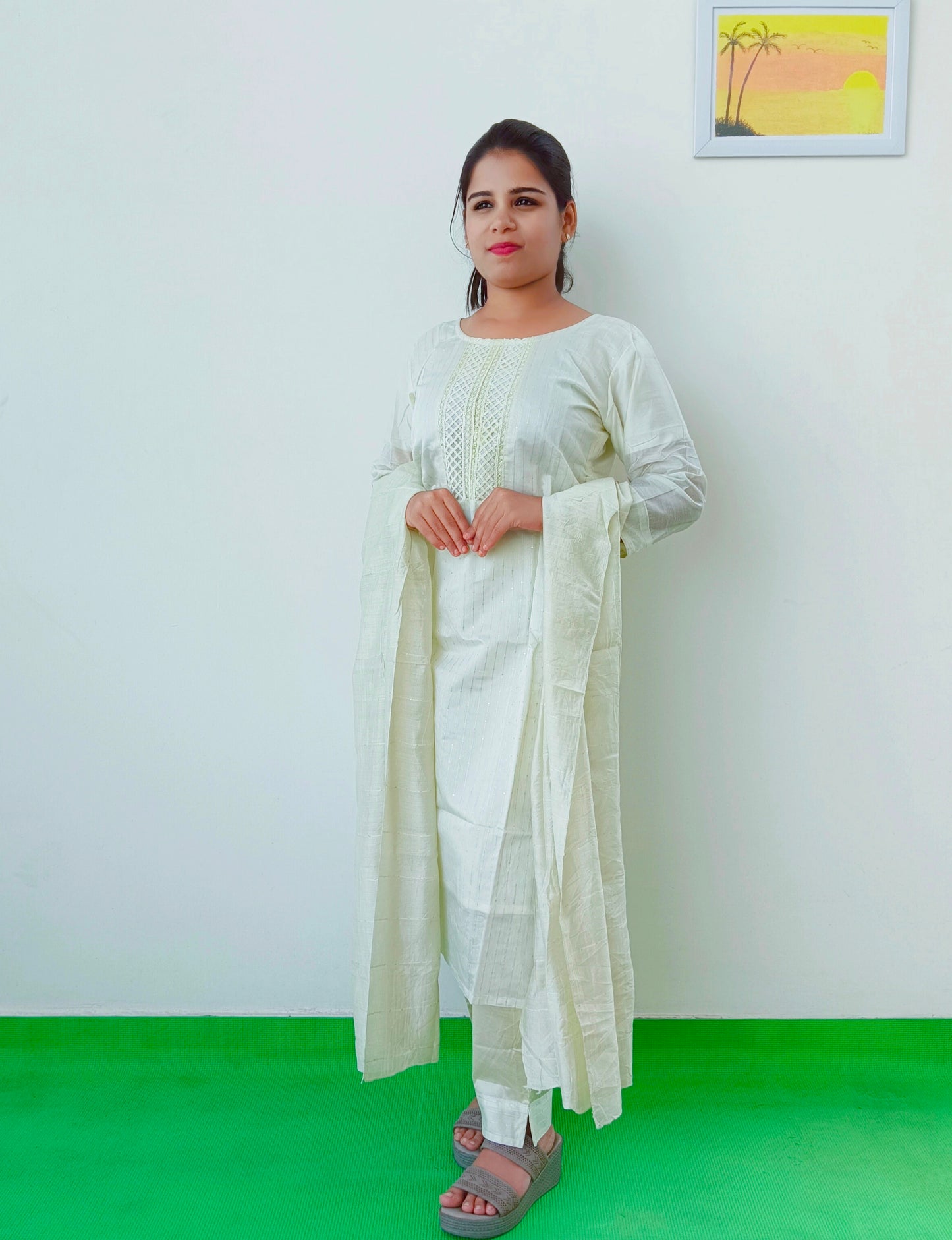 Pista Green - Liva Silk - Salwar Suit