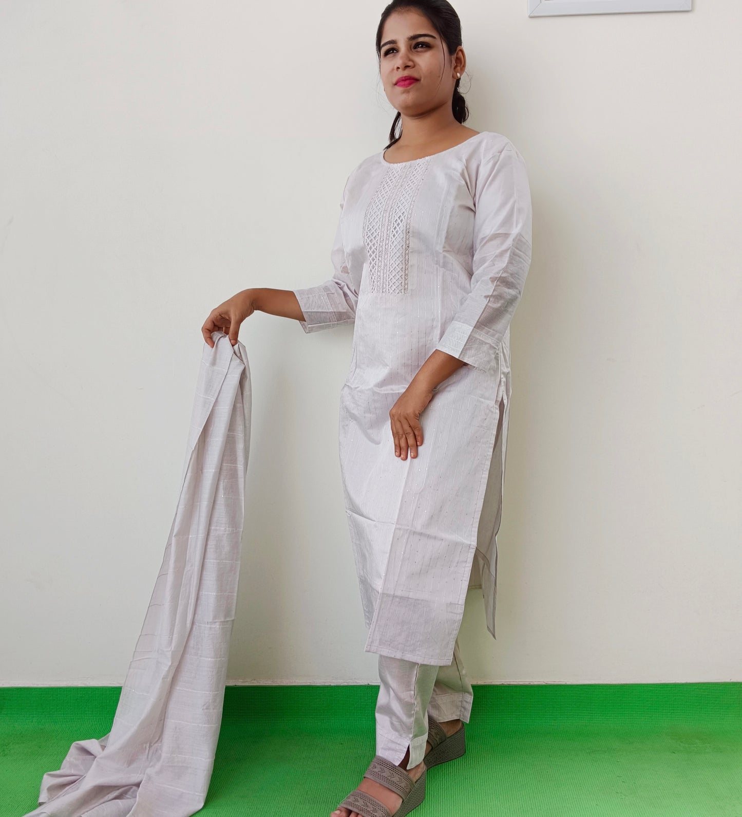 Ash Grey - Liva Silk - Salwar Suit