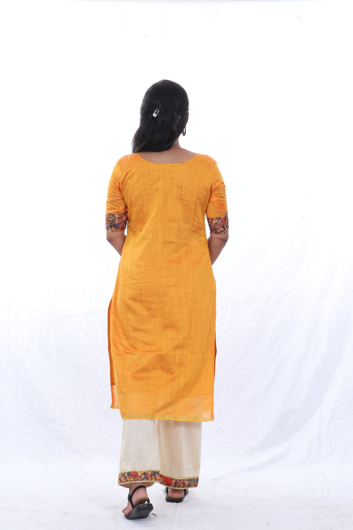 Yellow - Kurta and Palazzo set Silk Cotton