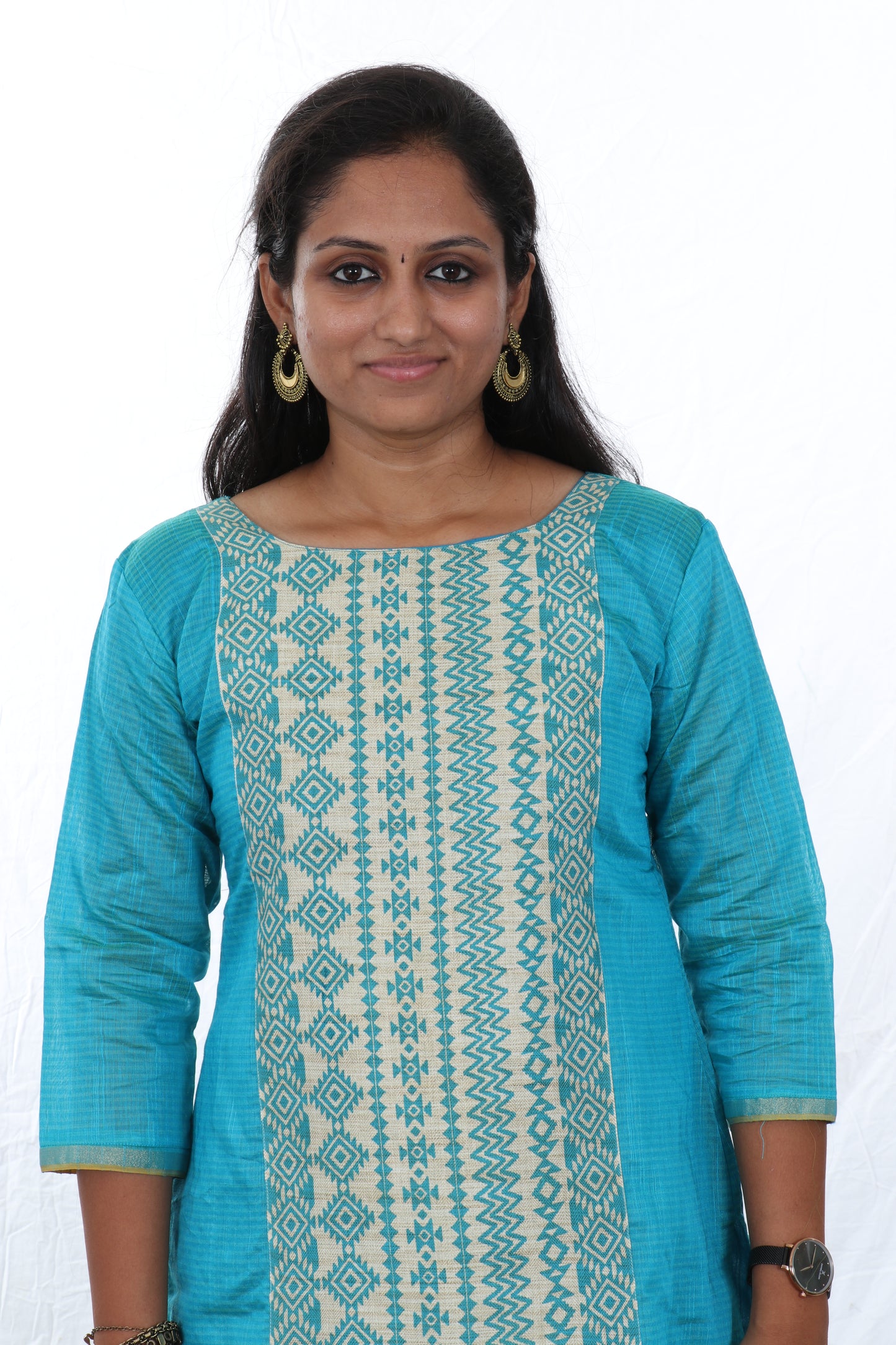 Light Blue - Kurta and Palazzo Set Silk Cotton