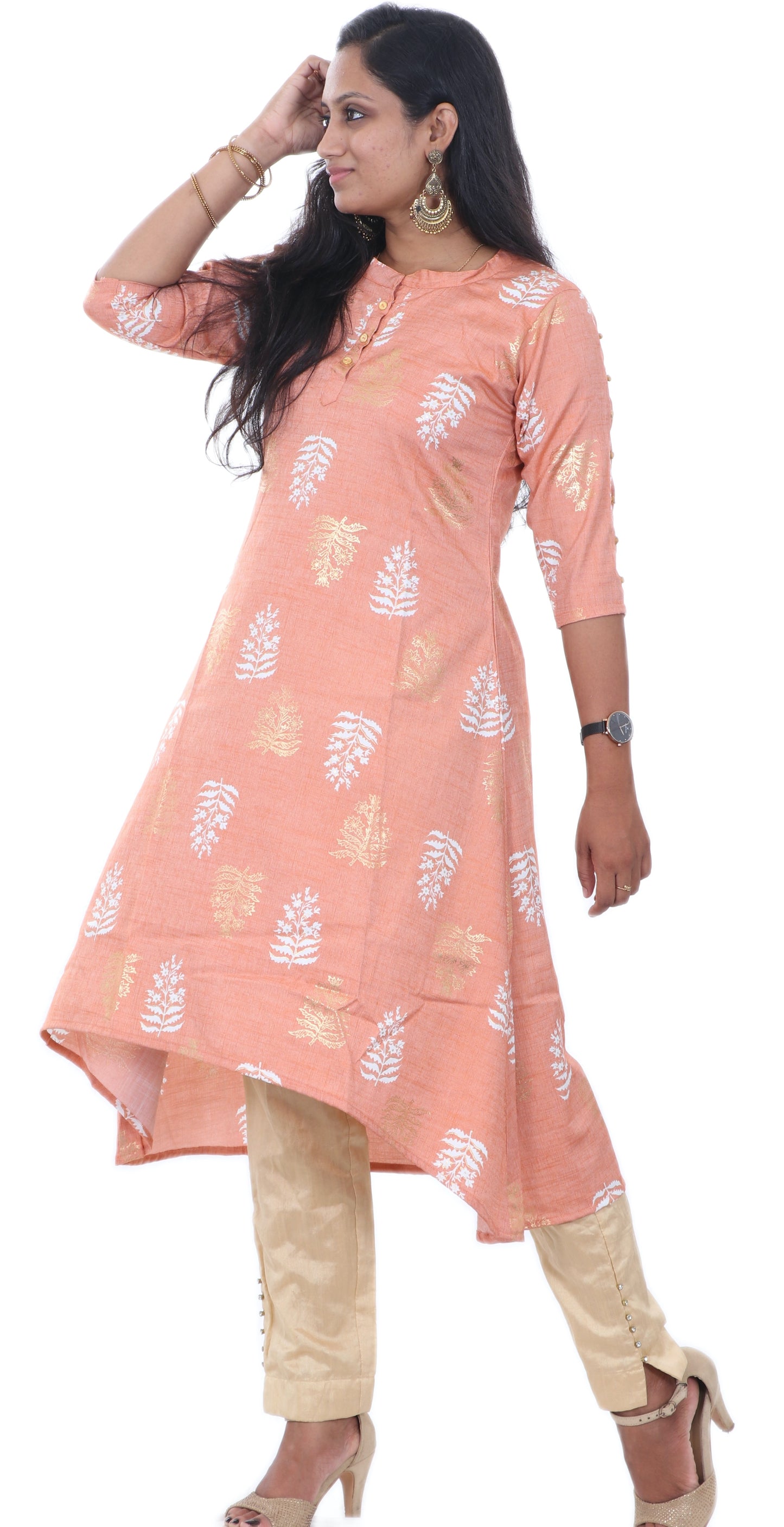 Women Printed Rayon Asymmetric Kurta