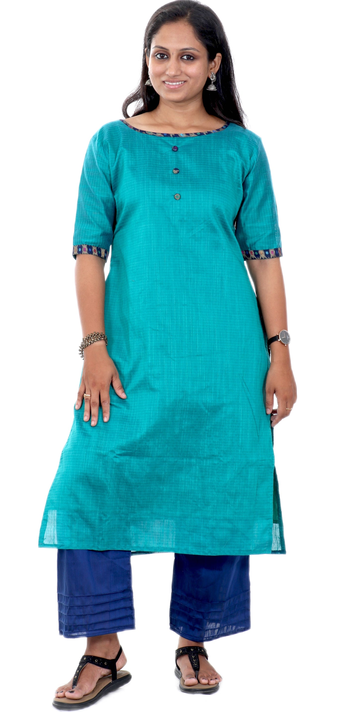 Bluish Green - Kurta and Palazzo Set