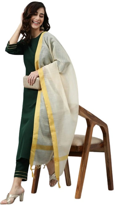 Dark Green Art Silk Salwar Suit