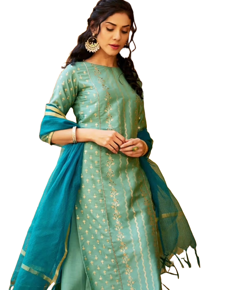 Silk Salwar Suit - Green