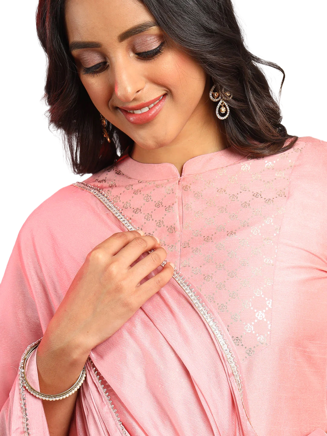 Light Pink Art Silk Full Salwar Suit