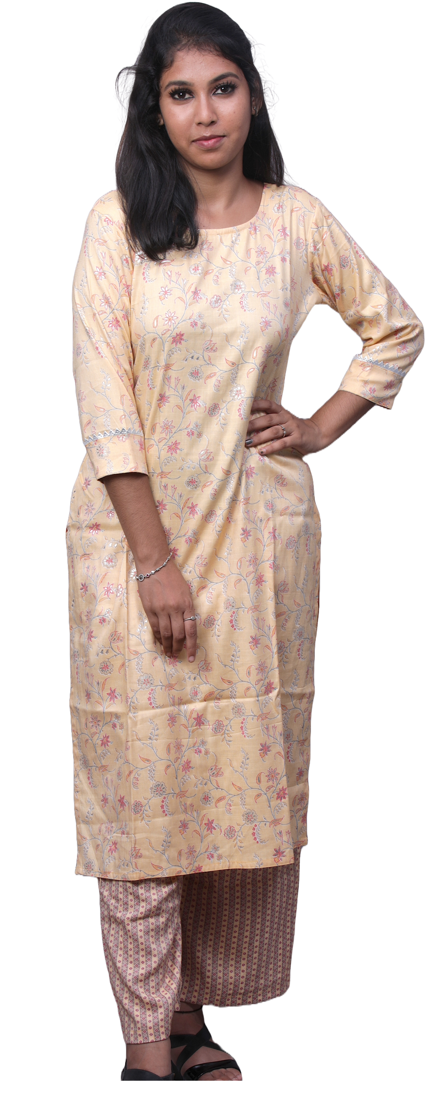 Rayon Floral Print Women Kurta and Palazzo Set