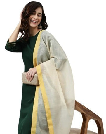 Dark Green Art Silk Salwar Suit