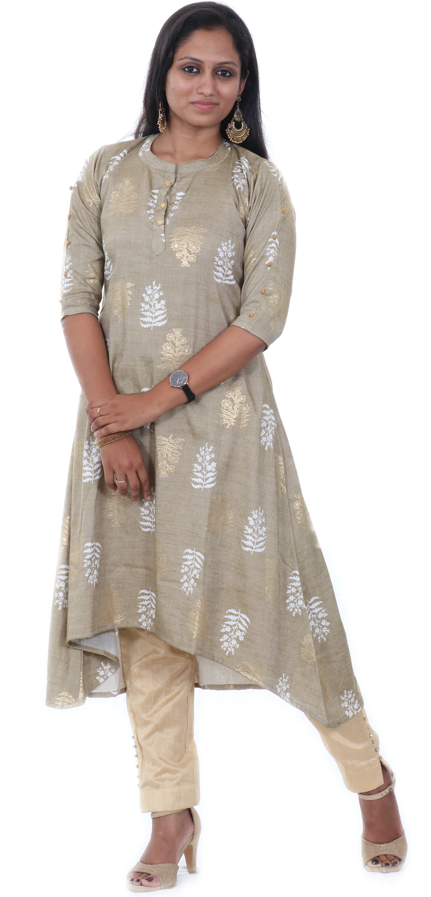 Women Printed Rayon Asymmetric Kurta