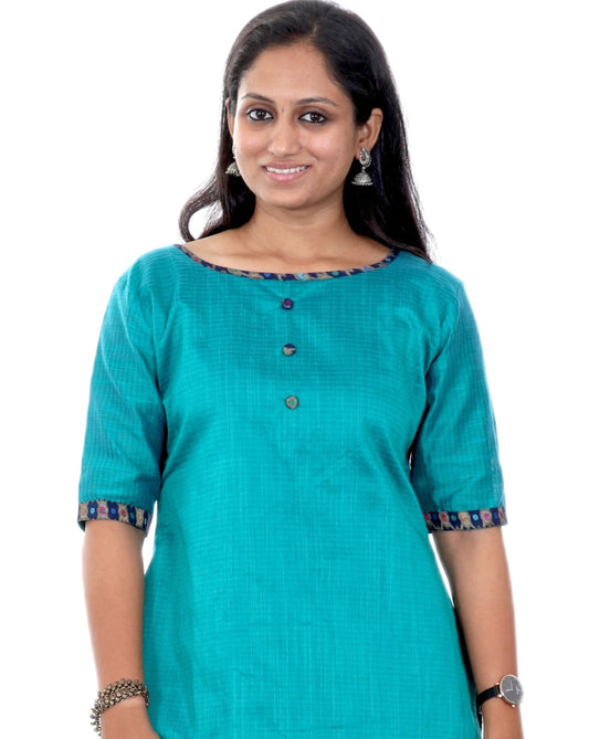 Bluish Green - Kurta and Palazzo Set