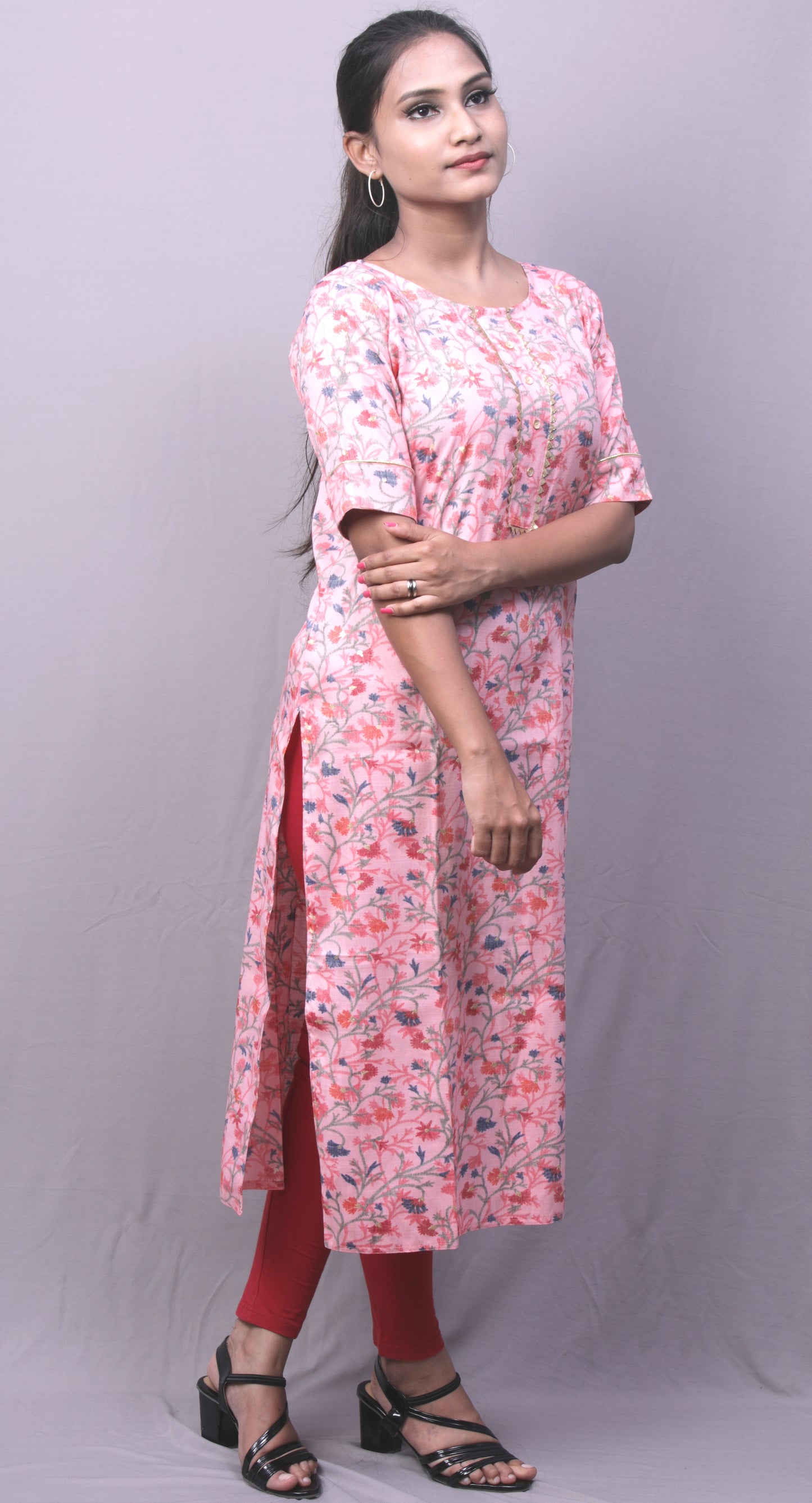 Women Floral Print - Rayon Straight Kurta
